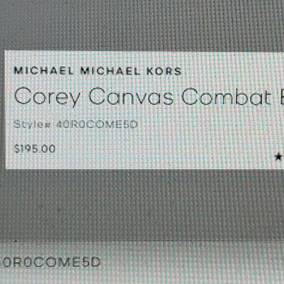 MICHAEL KORS COREY CANVAS COMBAT BOOT( BLACK ) - Picture 15 of 16